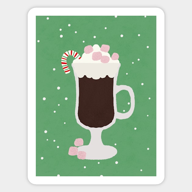 Peppermint Hot Chocolate Sticker by Cascade Patterns